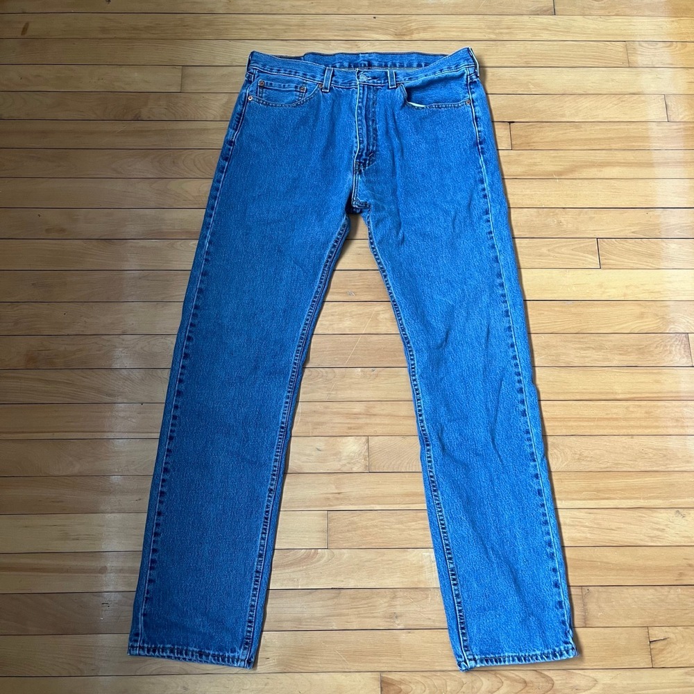 Levis 505 Regular Fit Straight Leg Jeans Mens 36x36 Blue Medium Wash 00505-4891